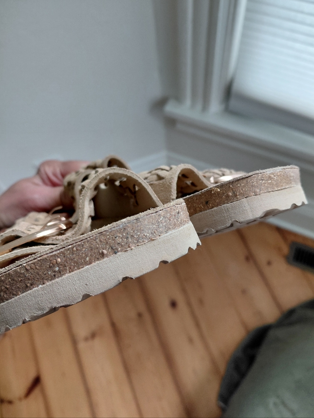 Wilt Tan Sandals with Gold Buckles Suede - Picture 5 of 8